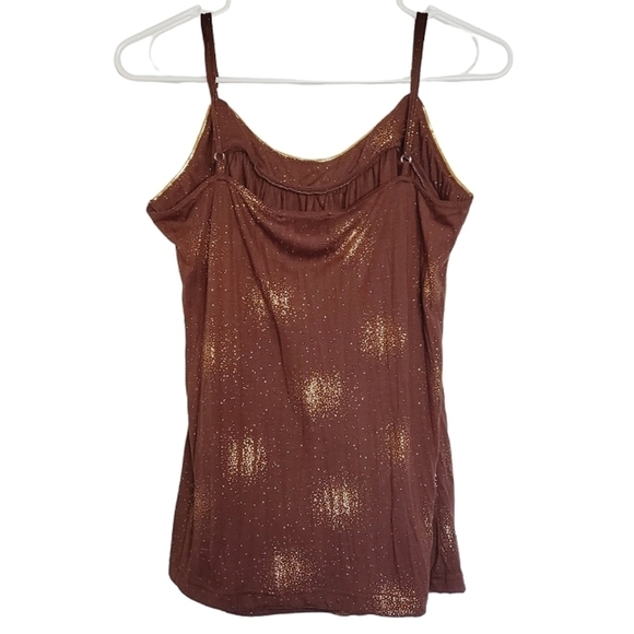 1364 * Self Esteem Spaghetti Strap Tank Brown Gold Size XL Vintage Y2K - Picture 2 of 8